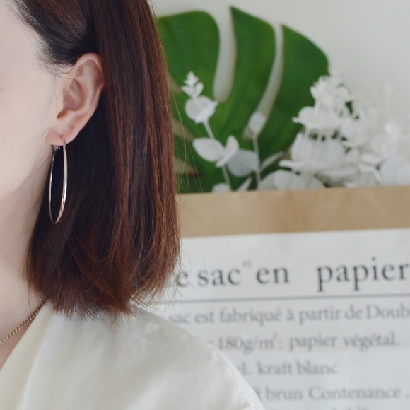 Jewelry - Classic Oversized Silver Hoop Earrings (2 sizes)